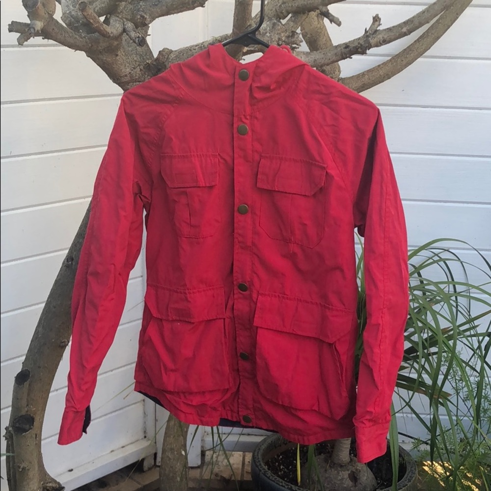 Red utility style jacket